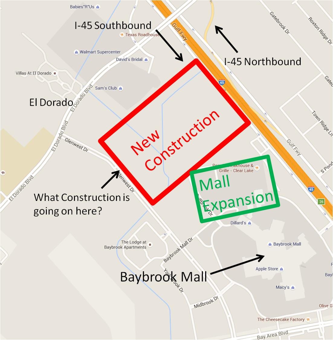 harta Baybrook mall