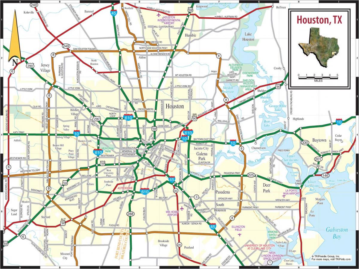 Houston, texas hartă