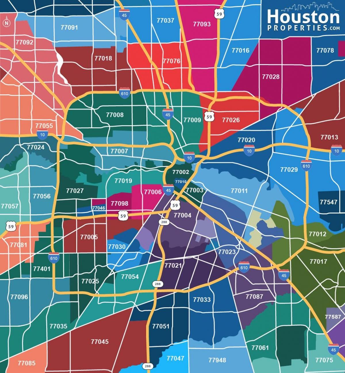 harta Houston texas zona
