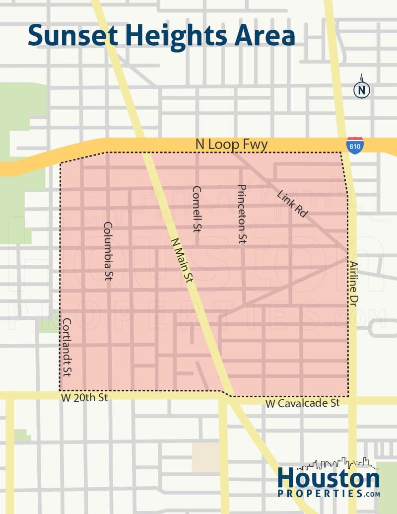 harta Houston heights