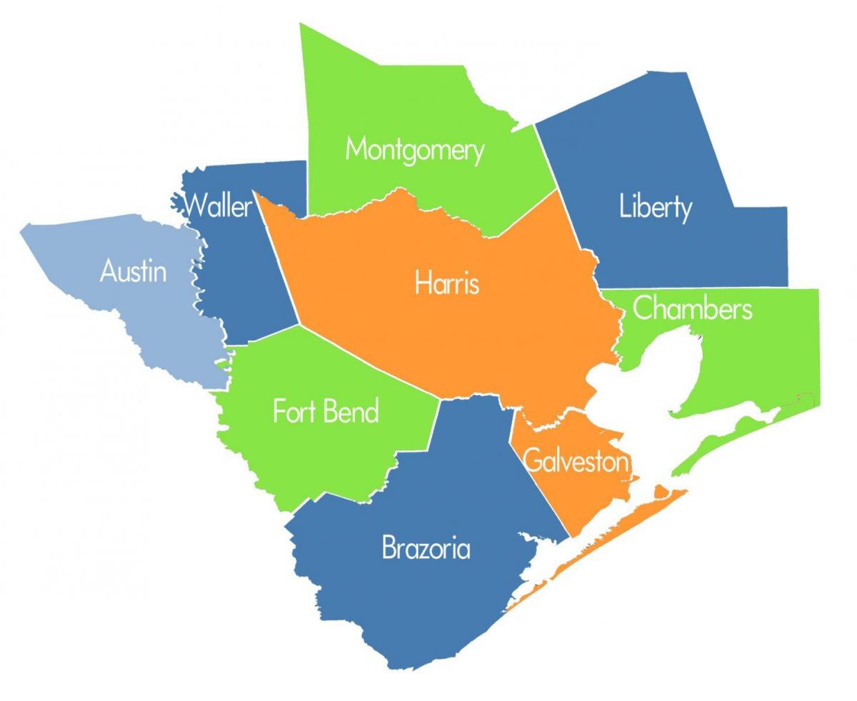 harta județului din Houston