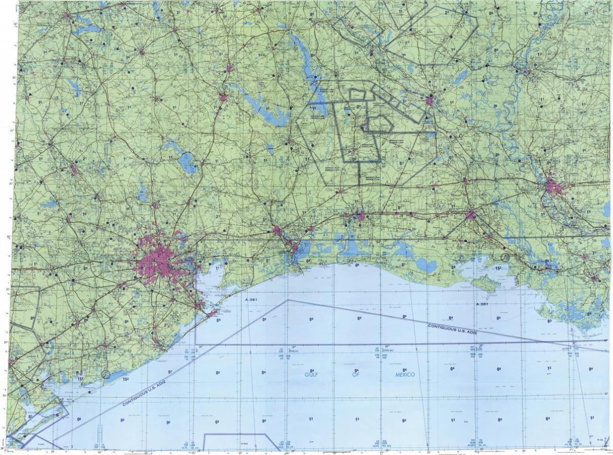 hartă topografică din Houston