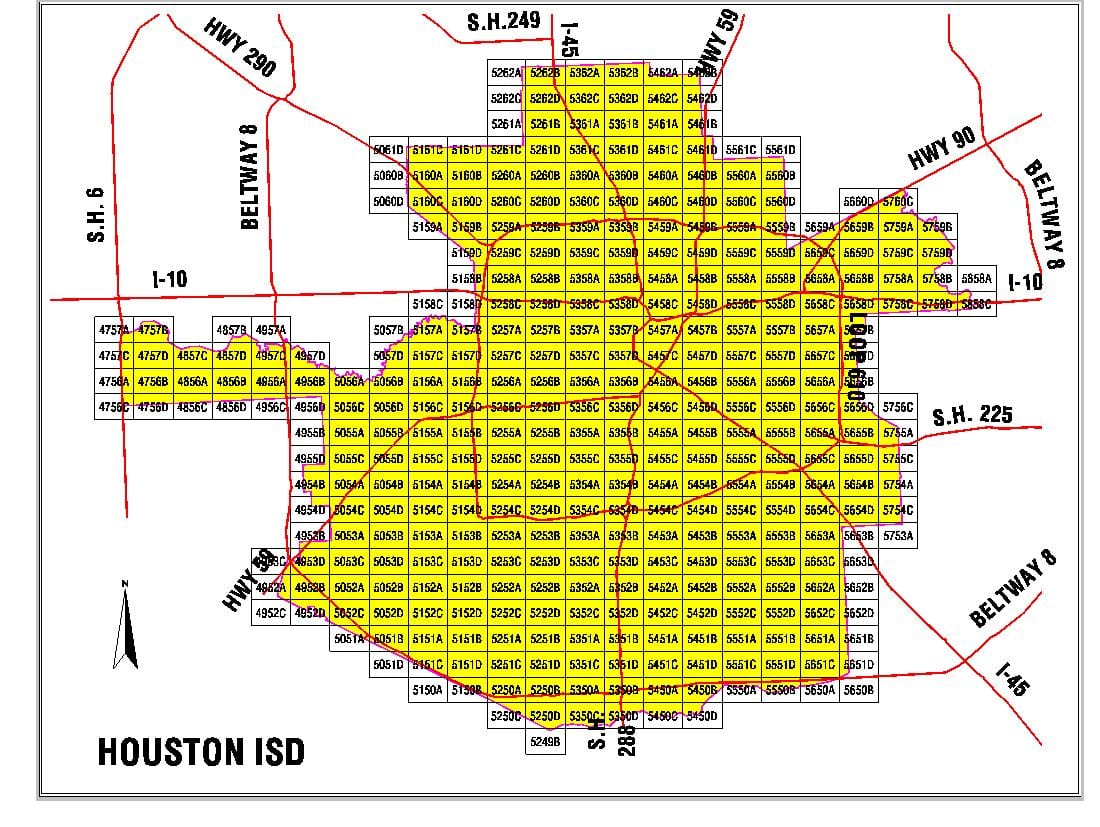 Houston area school district hartă