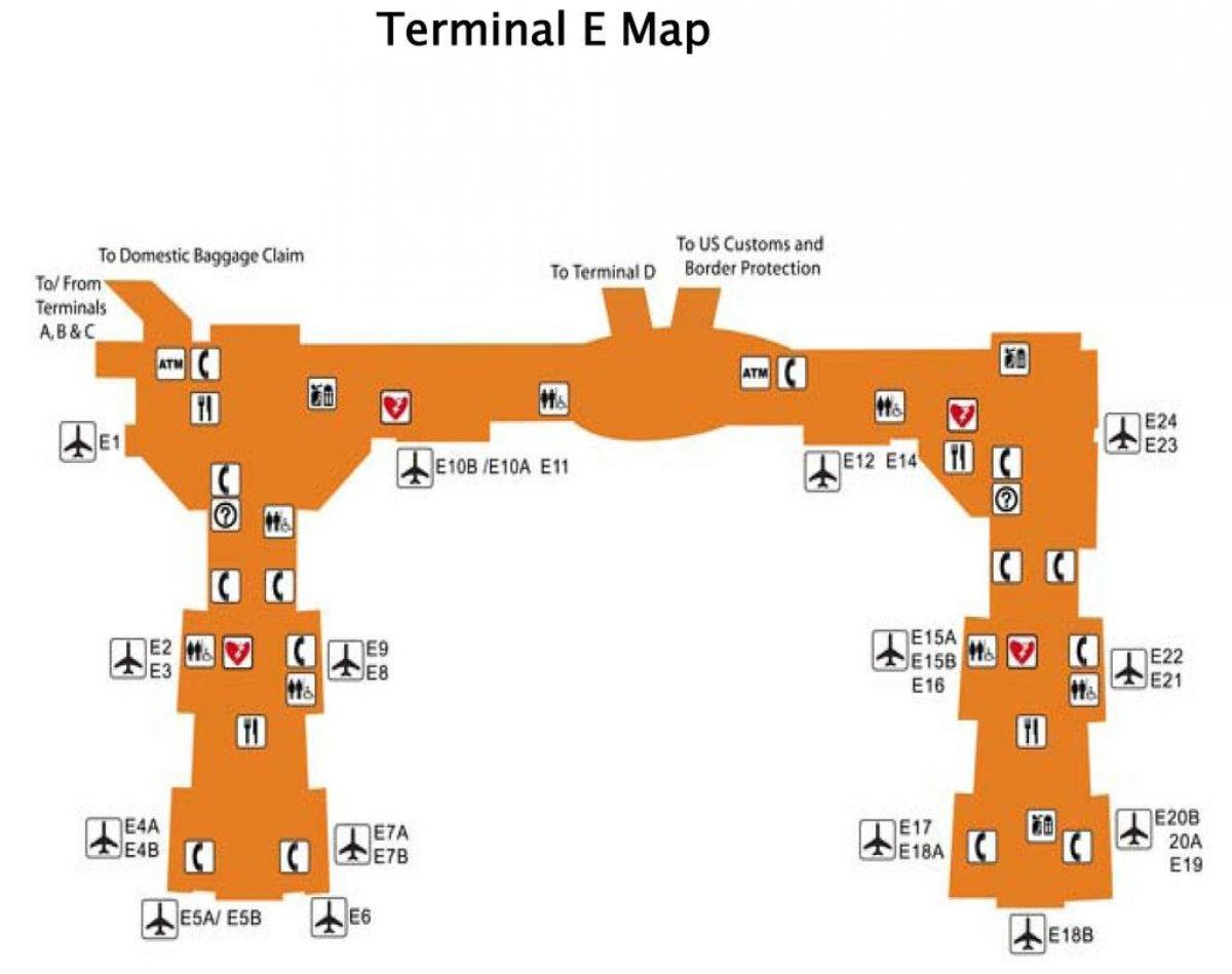 Houston aeroport terminal e hartă