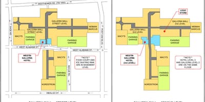 Houston Galleria mall hartă