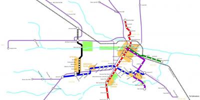 Metro rail Houston hartă