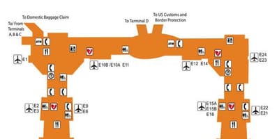 Houston aeroport terminal e hartă
