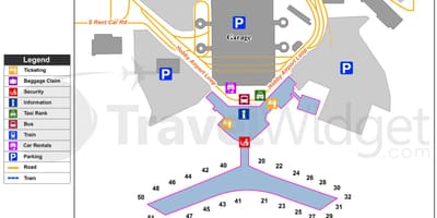 Houston aeroport terminal o hartă