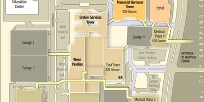 Memorial Hermann spital hartă